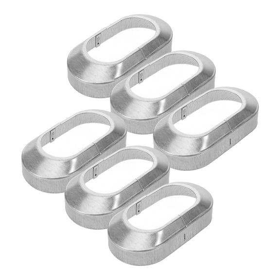 KALLORY  6 Pcs Fence Post Bottom Covers Replacement Skirts Parts Silver