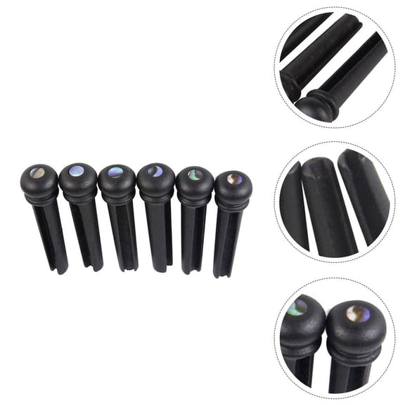 KALLORY 6-Pack Acoustic Guitar Bridge Pins with Dot Inlay, Replacement Pins for Guitar Repair and Maintenance