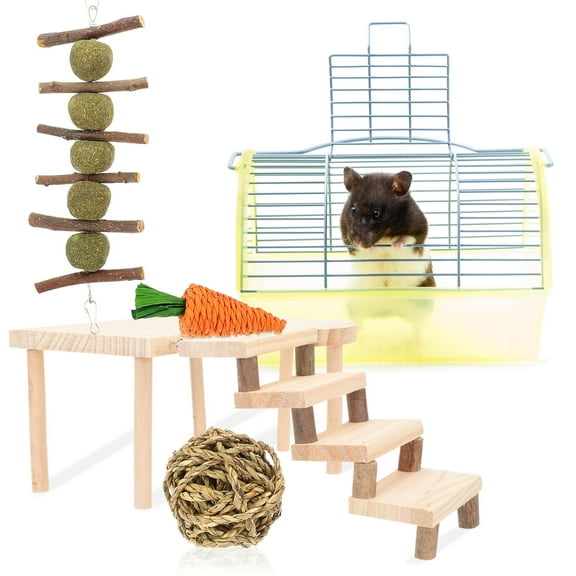 KALLORY Rabbit Molar Toy Assorted Color Maintain Agility 6Pcs 7.5X3.0X1.0In