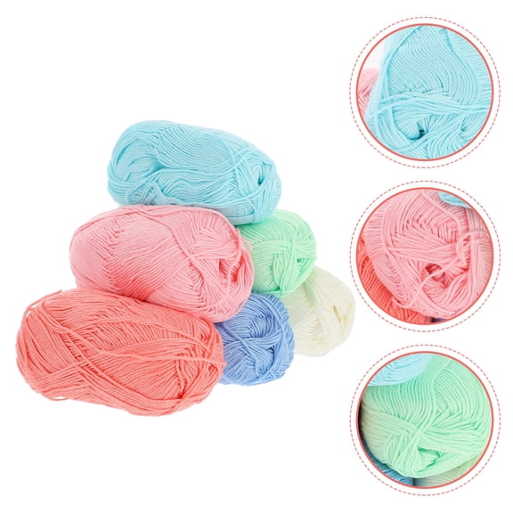 KALLORY 6 Rolls Beginner Yarn for Crocheting Kit Assorted Color Cotton Rayon Charcoal for DIY