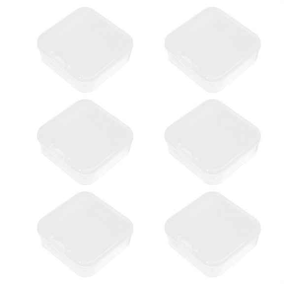 KALLORY 6-Piece Clear Storage Box for Fake Nails and Nail Art Tools Organizer Portable Case for Travel