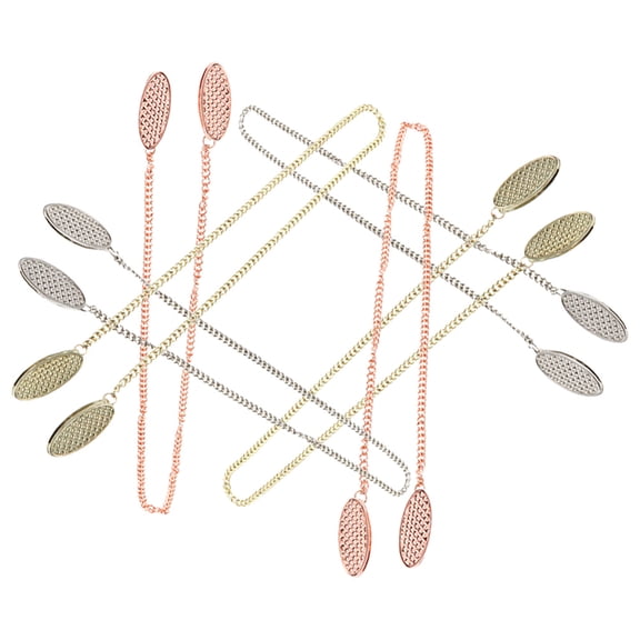 KALLORY 6-Pack Lightweight Metal Bib Holder Clips with Chain, Rust-Resistant Zinc Alloy for Dining and Kitchen Use