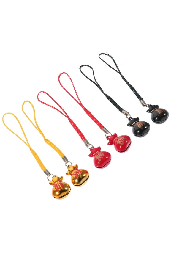 6Pcs Pendant Keyrings Assorted Color Compact Lightweight Keychain Phone Pendant Decorative Item for Friends