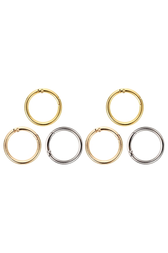 Set of 6 Tone Round Spring Key , Replacement Keychain Hardware for Everyday Use and Secure Key Holding