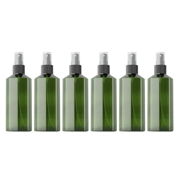 KALLORY 6-Pack Small Dark Green Plastic Spray Bottles for Household, Travel, and General Use