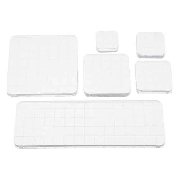 KALLORY 6 Pieces Transparent Clear Crafting Blocks for Projects and Reusable Set
