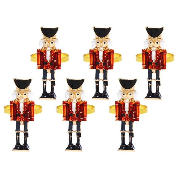 KALLORY Metal Nutcracker Napkin Assorted Colors Decorative Tableware for Home Dining and Holiday Parties