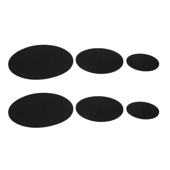 KALLORY 6pcs Black Round Coasters for Drinks Felt Pad Protective Pot Protectors Indoor Use