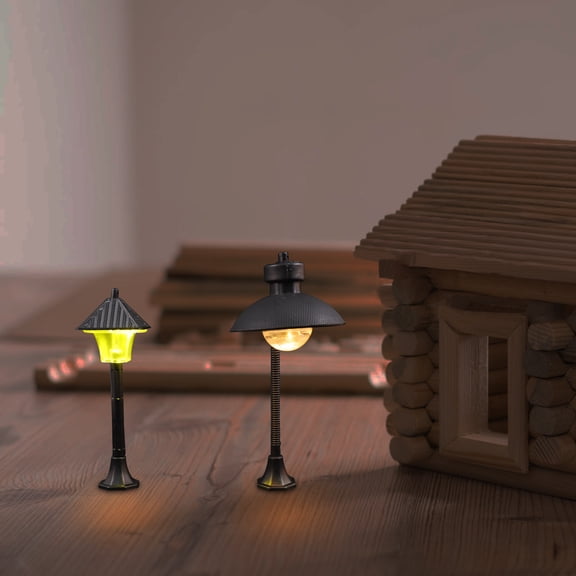 KALLORY Miniature House Light Frame Display Abs Black Home Desktop Decoration 6Pcs 5.9X3.1X2.6In