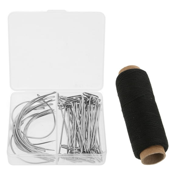 KALLORY 71Pcs Metal Knitting Needles Set For Wig Making And Hair Weaving By