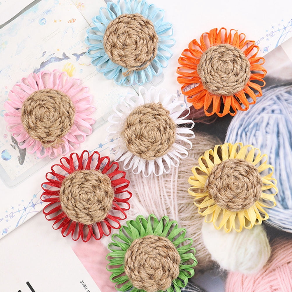 KALLORY Handmade Flower Handmade Daisy Flower Multi Colored Rope 7Pcs ...