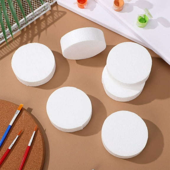 KALLORY 7Pcs Polystyrene Shapes For Crafts Cylindrical Foam Cylinder For Cake Decorations