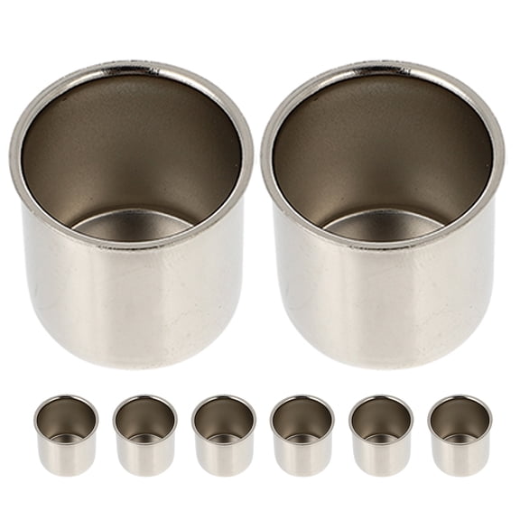 KALLORY 8 Pcs Candlestick Liners Inserts Candle Cup 2.30X2.30X2.30CM Silver