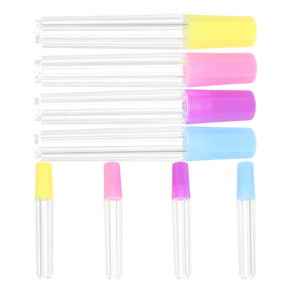 KALLORY 8-Piece Clear Plastic Knitting Needle Storage Tubes Portable Case for Hand Sewing Tools Organizer