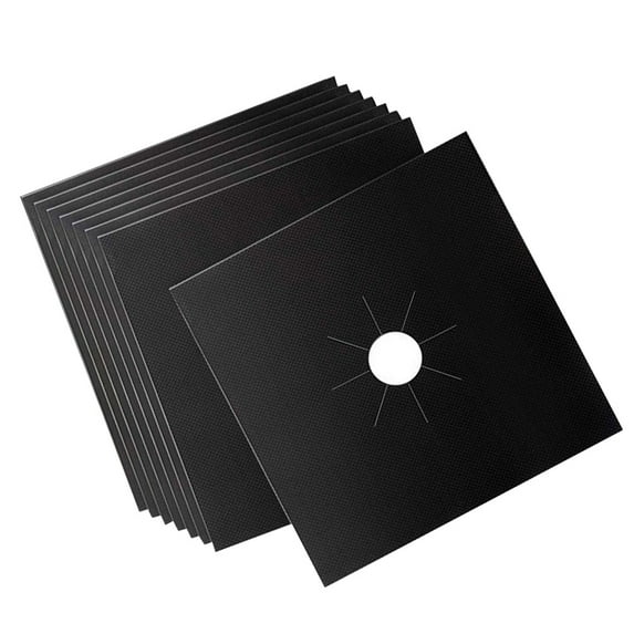 KALLORY 8Pcs Coated Cloth Clean Pad for Gas Stove Non-Stick Protective Reusable Square 10.6X10.6X0.008in