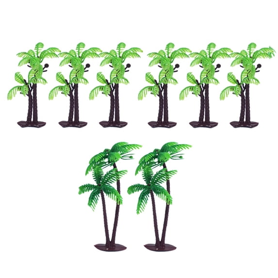 KALLORY 8Pcs Coconut Tree Birthday Cake Cards Tree Shape Topper For Cakes And Cupcakes Birthday Decoration