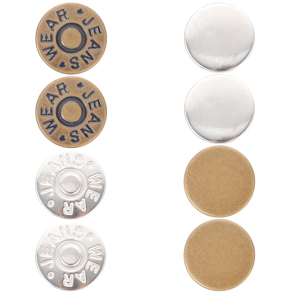 KALLORY 8Pcs Instant No Sew Jeans Buttons Detachable Alloy Buckles for Pants Waist Adjustable