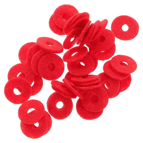 KALLORY 90Pcs Piano Felt Washer Red Square for Friction Reduction and Vibration Protection 1.20X1.20X0.04In