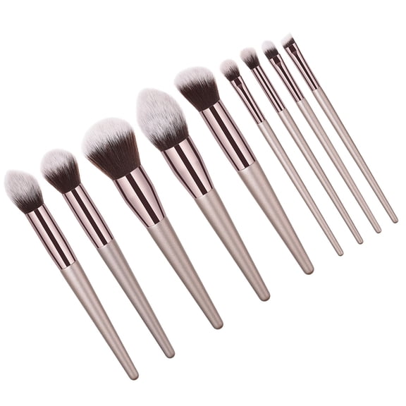 KALLORY 9-Piece Makeup Brush Set for Women, Soft Nylon Bristles for Powder, Foundation, Blending, and Eye Makeup Application