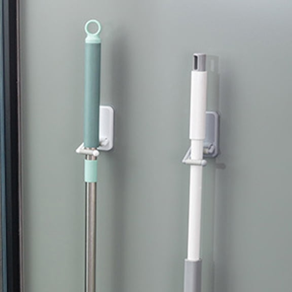 KALLORY 3-Pack Punch-Free Mop Hook Organizer Set for Home, ABS & PVC, Assorted Colors, Easy Wall Mount Storage