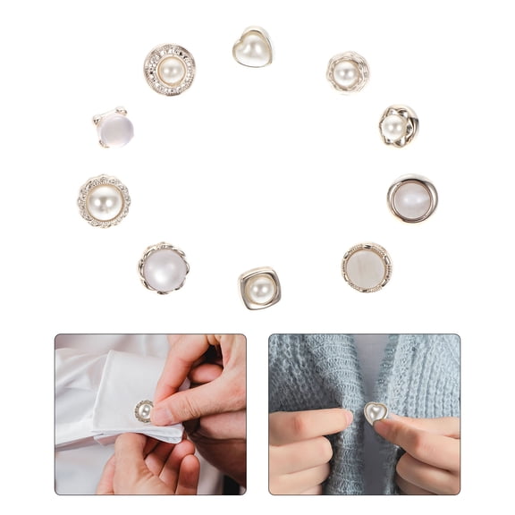 KALLORY Alloy Pearl Buttons for Clothing Crafts 40 Pcs Assorted Color Lightweight Portable Decorative