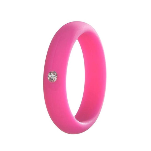 KALLORY Assorted Color Silicone Women's Rings Set Comfortable Wave Pattern Wedding Rings for Various Occasions Size 5
