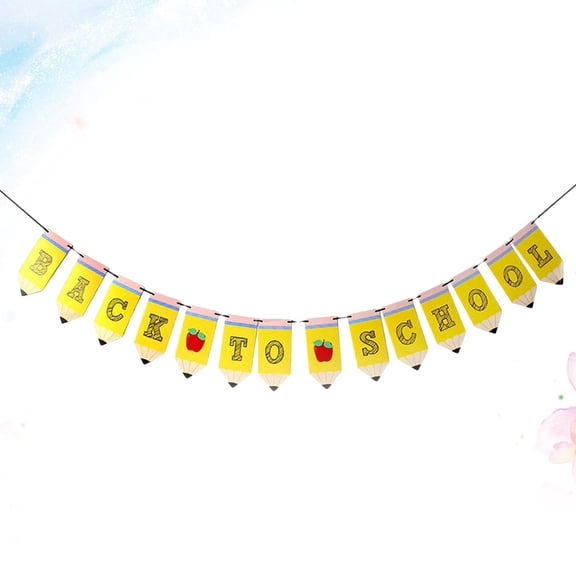 KALLORY School First Day Bunting Multi Color Hanging Banner Party Supplies
