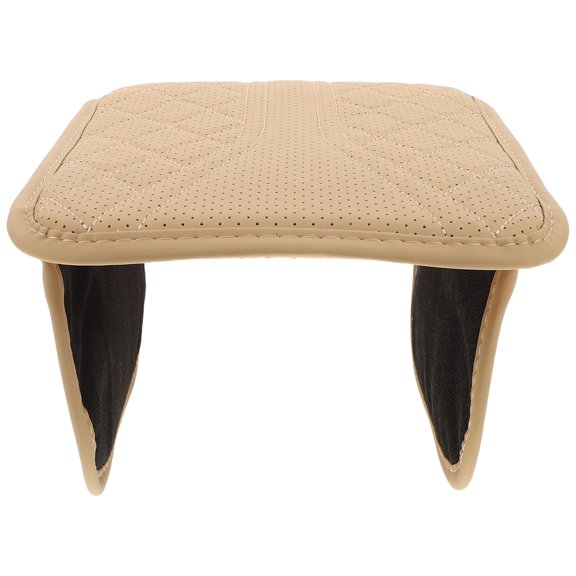 KALLORY Beige Car Center Console Armrest Cover Pad with Storage Organizer Pocket, Anti- Interior Mat for Cars SUVs Trucks