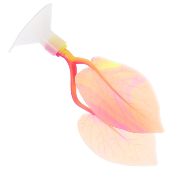 KALLORY Yellow Silicone Betta Fish Resting Leaf Bed Double Layer Breeding Pad for Home Aquarium Tank Decor