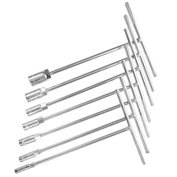 KALLORY 7-Piece Ergonomic T Handle Socket Wrench Set Hand Tool Kit for Home and Auto Repair
