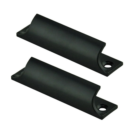 KALLORY Black Aluminum Alloy Door Handle for Home Heavy Use Corrosion Resistance Oriental Style Screws Included 2PCS 1.27cm