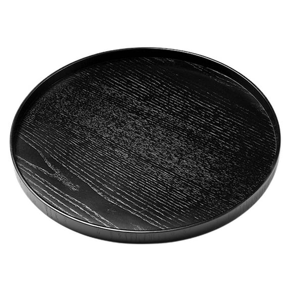 KALLORY Black Wood Serving Tray for Storage Perfect for Fruits Snacks and Desserts in Home or Restaurant 11.8 Inches