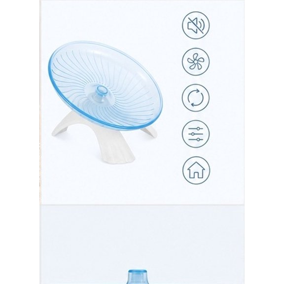 KALLORY Blue Gerbil Exercise Wheel with Stand, Silent 360 Motion, Precision Engineered Plastic for Cage Accessories