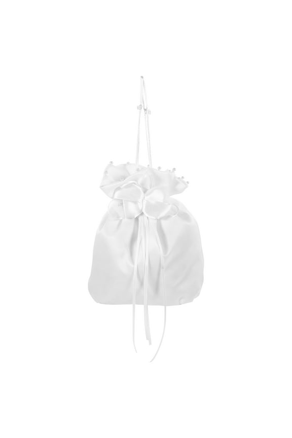 Bride Purse for Women Evening Events Fashionable White Cloth 1Pack