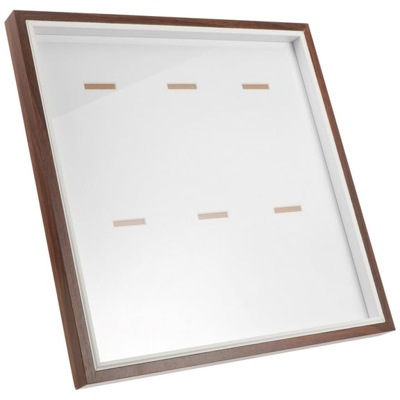 KALLORY Wall Mounted Medal Storage Display Medal Display Stand Frame Brown Wood 1Pack