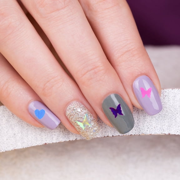 KALLORY Butterflies Nail Sequins Glitter for Handmade Nail Art and Makeup Decoration