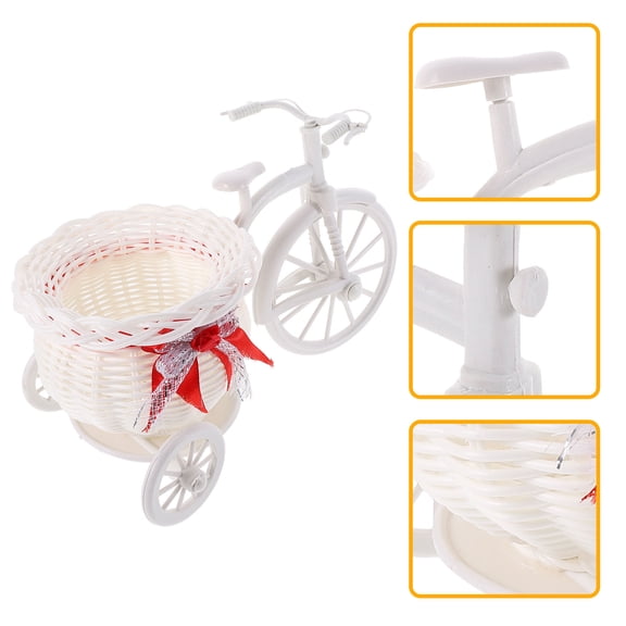 KALLORY Tricycle Shape Woven Fruit Basket for Food Storage Party Favors and Home Decor