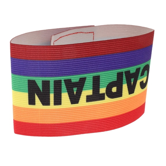 KALLORY Multi-Color Nylon Captain Armband for Soccer and Sports, Design, One Size Fits Most Players and Teams