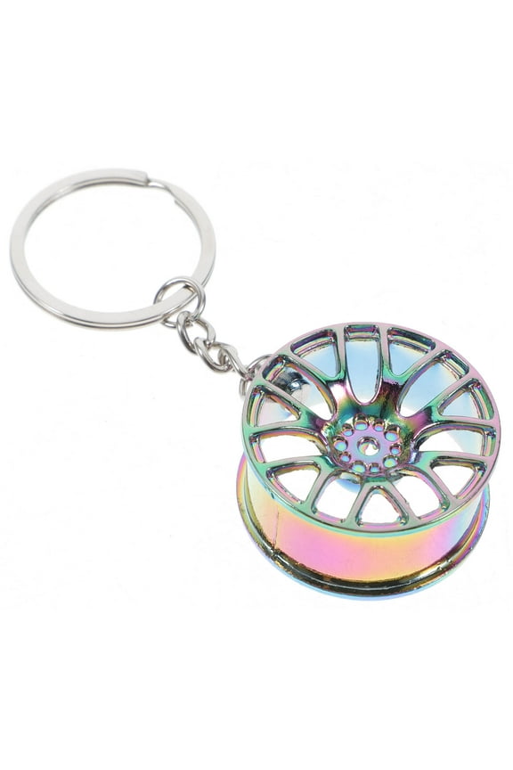 Car Keychains for Men 1Pcs Cool Keyrings Zinc Alloy Hubcap Style