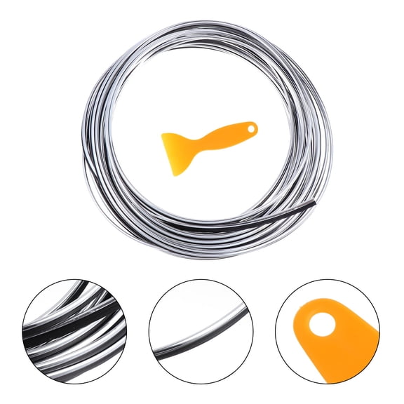 KALLORY Car Owners 1 Set Silver Long Strip Car Trim Interior Strips for Interior Decorating 394in x 0.2in x 0.08in