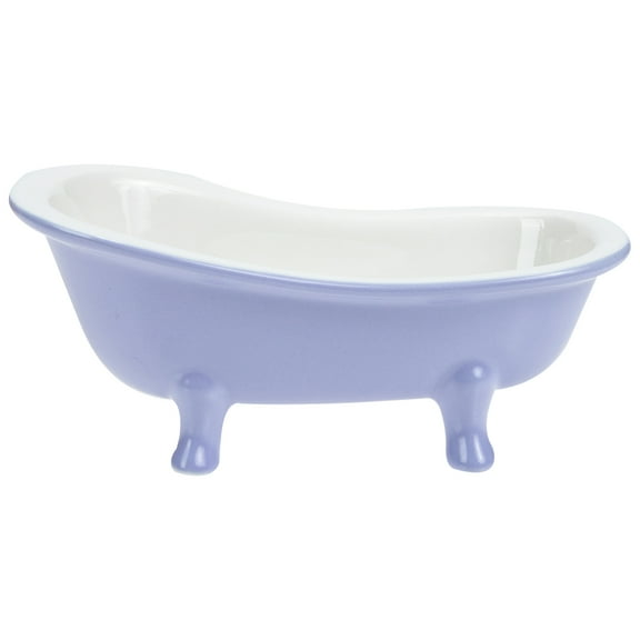 KALLORY Ceramic Bathtub Shaped Planter Pot for Balcony Office Garden Decoration 1Set 6.2x3.5x2.8in