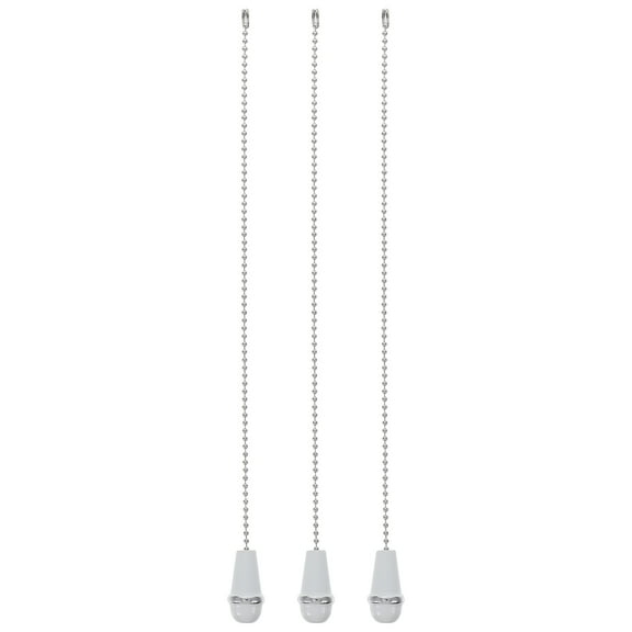 WRITWAA 3Pcs Vintage White Wooden Knob Pull Chains for Ceiling Fan Cord Replacement Pendant