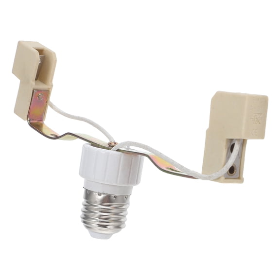 KALLORY White Ceramic Lamp Holder Converter, with Stable Design for Home Lighting Fixtures