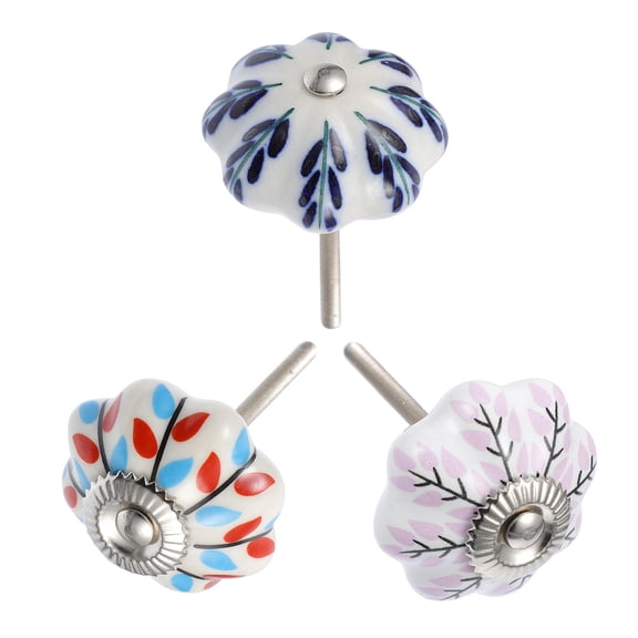 KALLORY Ceramic Handles for Furniture Cabinets with Durable EcoFriendly Design Assorted Color 3 Pcs