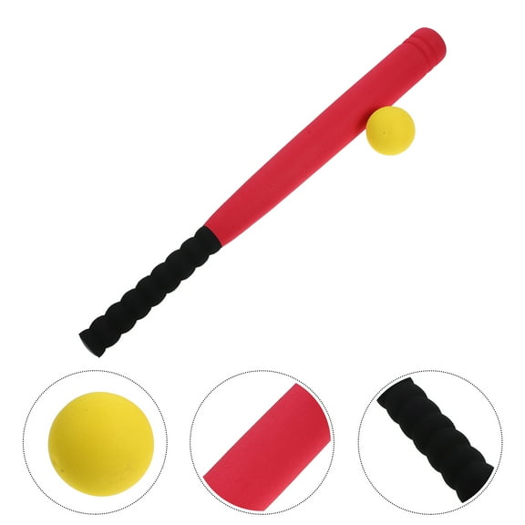 KALLORY  Children's Baseball Practice Stick Foam Kids Toys Sports Toddler Red