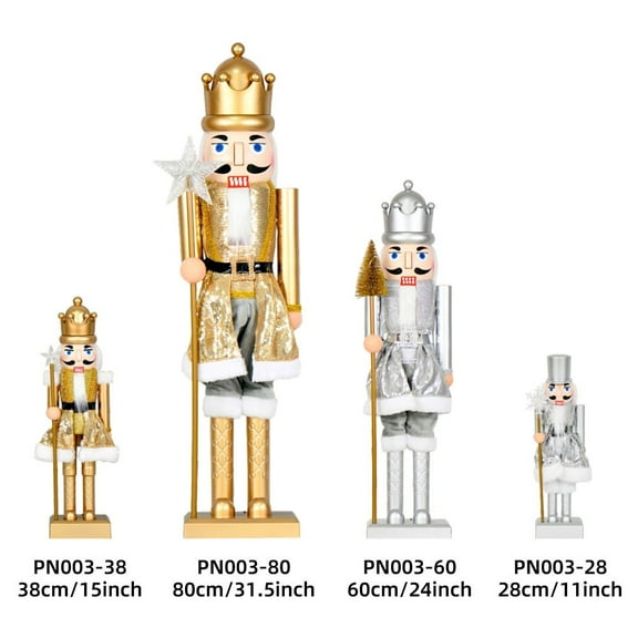 KALLORY Christmas Nutcracker Figurine with LED Lights and Music, Festive Holiday Tabletop Decoration