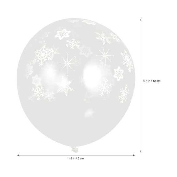 KALLORY Christmas Snowflake Printed Balloons 12In Round Latex 100Pcs For Holiday Decor