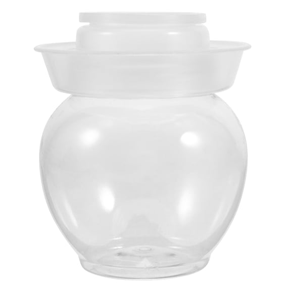 KALLORY Clear Pickle Jar with Lids Round Fermentation Jar for Restaurants 1Pack