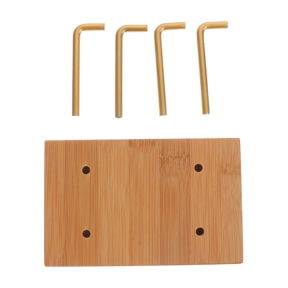 KALLORY Coffee Filter Paper Holder 14.2X9X8.7CM Compact Design 1Pcs Khaki Bamboo and Iron