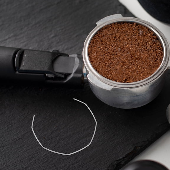 KALLORY 2Pcs Durable Stainless Steel Coffee Machine Handle Locking Ring Silver Finish